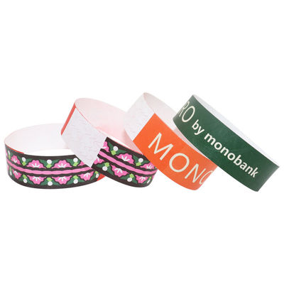 Tyvek Materiaal Papier Event Armbanden Met Logo Print Tear Resistent