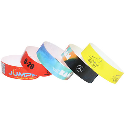 Volkleurig papier Event Armbanden Barcoded Hittebestendige met Tyvek materiaal
