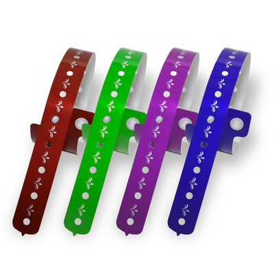 Elastische en comfortabele L-vormige PVC-armbanden voor evenementen/feesten/zwembaden/concerten/ziekenhuizen/etc.