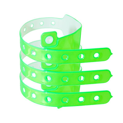 Vinyl Custom Plastic Armbanden Voor Evenementen Snap Lock Wit Rood Blauw