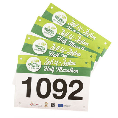 Screen Printing Race Bib Numbers Rechthoekige aangepaste kleuren