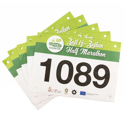 Gepersonaliseerde Tyvek Race Bib Numbers Reghoekig Schermdrukken Voor Marathon