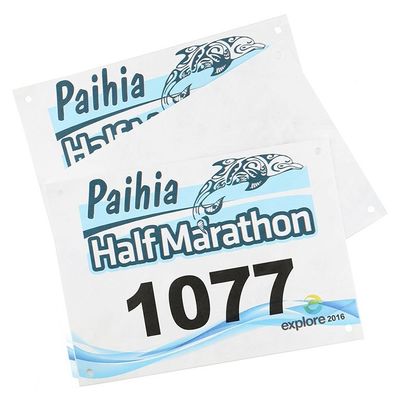 Full Color Race Bib Numbers Marathon Printing Tag Voor Sport Evenement