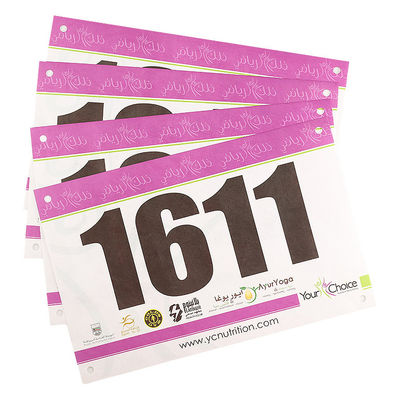 Tyvek gepersonaliseerde bib voor marathon race aantal deelnemer erkenning