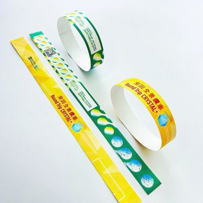Full Color Snap Closure tyvek armbanden papier waterdicht Sequentiële nummering Barcoding