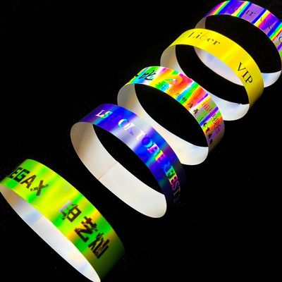 Warm verkoop Glitter waterpark polsband glanzend laser papier armband voor stijlvolle volwassenen en kinderen evenementen polsband