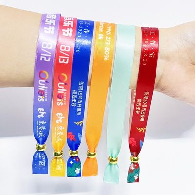 Warm verkoop Custom Logo Polyester Geweven Stoffen Armbanden Geschenk Voor Promotie En Evenementen Verstelbare Lengte Geweven Armband