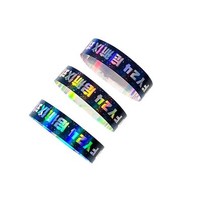 Fabriek Groothandel Laser Glitter polsband Event Concert Festival Neon Rainbow Laser Logo Glinsterend Laser Papier Armband