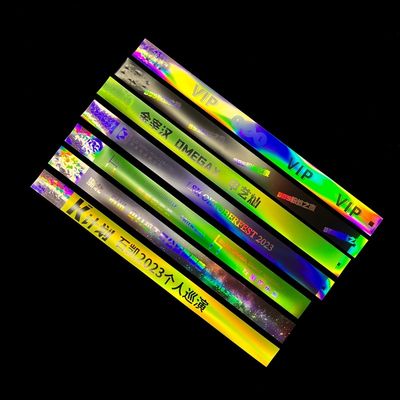 Fabriek Custom Laser Glitter Armband Event Concert Festival Neon Rainbow Laser Glinsterend Laser Promotie Papier Armband