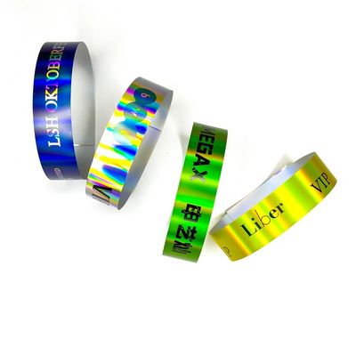 Aanpassing Laser Glitter Armband Evenement Concert Festival Neon Rainbow Laser Schitterend Laser Promotie Papier Armband