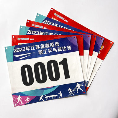Persoonlijke wedstrijd Speler Identificatie Bib Nummers Voor Kinderen En Volwassenen Tyvek Paper Race Fietsen Marathon Nummer Bibs