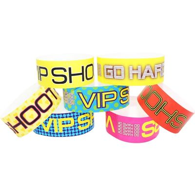 Fabriek Goedkoop Aanpasbare Tyvek Event Armbanden Activiteit Barcode Evenementen Verscheidenheid van Kleuren Papier Evenement Armband