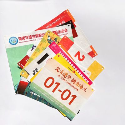Rectangular Race Bib Numbers 0,5 mm Dikte Gepersonaliseerd met schermdruk