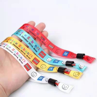 Aanpassing Logo Polyester Geweven Stoffen Armbanden Concert Promotie Evenementen Geschenk Verstelbare lengte Armbanden