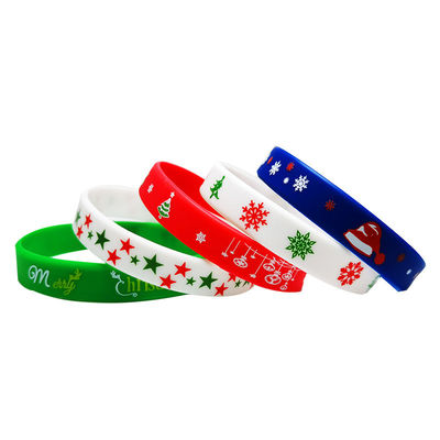 Gepersonaliseerde siliconen polsbanden Gelukkige Kerstmis Voor reclame Promotionele zakelijke evenement
