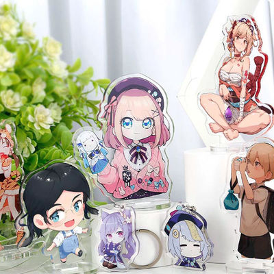 Transparante Acrylische Sleutelhanger Met Metalen Ring Cartoon character Duurzaam zijde scherm gedrukt Ideaal Geschenk Acrylische Sleutelhanger