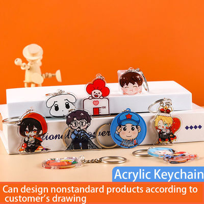 Duurzame Acrylic Charm Sleutelhanger Met Metalen Ring En Cartoon Character Gravity Falls Print