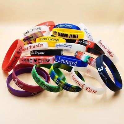 20cm-25cm lengte gepersonaliseerde siliconen armband voor basketbal ball-game ster promotie