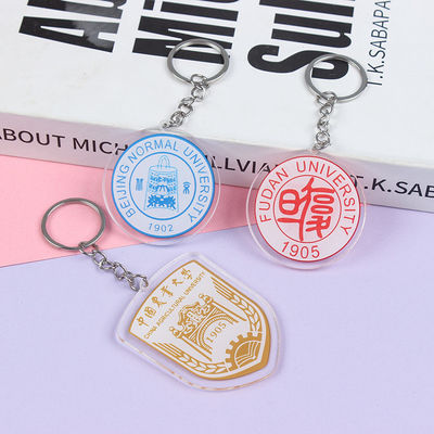 Gepersonaliseerde souvenir Acryl sleutelhanger voor schoolfeest Print Silk Screen Printing