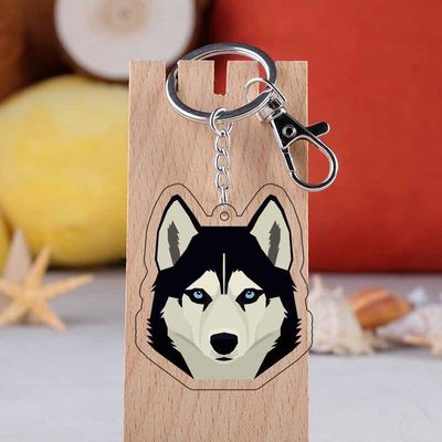 Gepersonaliseerde holografische acryl sleutelhanger, schattig dierontwerp acryl foto sleutelhanger