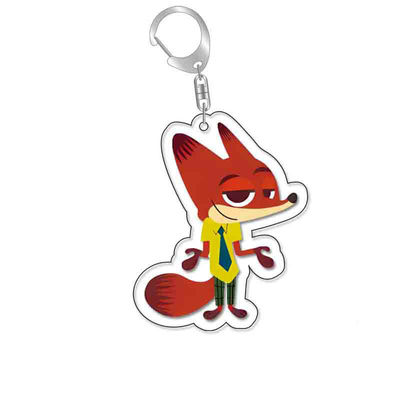 Zootopia Souvenir Printed Acrylic Charms Sleutelhanger Met Metalen Ring En Modieus Ontwerp
