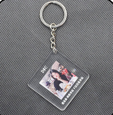 Op maat geschenk Acryl sleutelhanger Liefhebber Paar Familie Vriend Foto Gedrukt Met Sleutelhanger