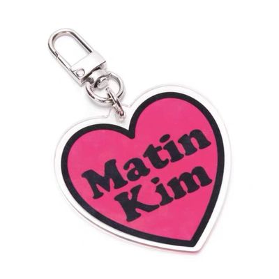 Fabriek Custom Euramerican Heart Acrylische sleutelhanger Foto Sleutelhanger Ring Paar Liefhebber Hart Tekstwoorden Gedrukte Sleutelhanger
