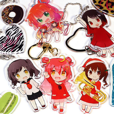 Fabrikant Patroon Gedrukt Acryl Sleutelhanger Caricatur Cartoon Character Cute Charm Acryl Sleutelhanger