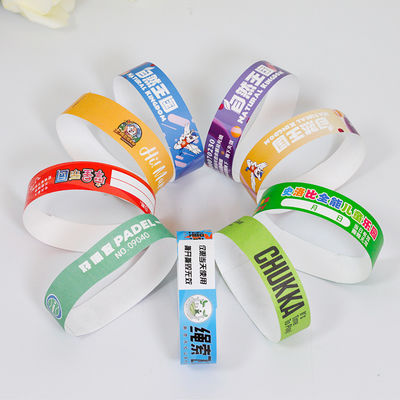 Custom Event PP Synthetisch Papier Armband Party Park Logo Gedrukt Waterdicht Zweetbestendige Toegang Armbanden