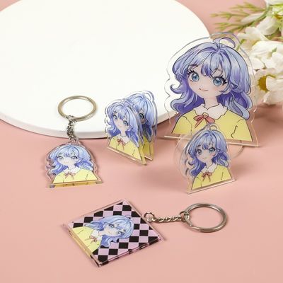 Fabrikant Custom Cartoon Pattern Printed Acrylic Keychain Cute Caricatur Cartoon Character Bag Charm Acrylische Sleutelhanger