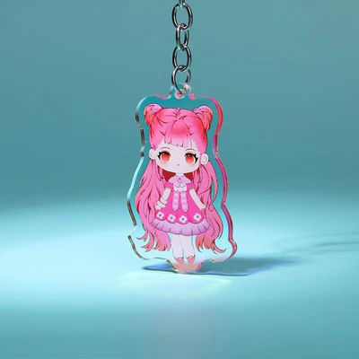 Fabrikant Custom Pattern Printed Acrylic Keychain Cute Caricatur Cartoon Character Bag Charm Acrylic Keychain