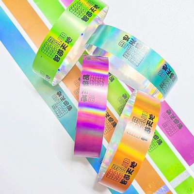 Fabriek aanpassing VIP polsbandjes Glitter glanzend laser concert muziek festival feest activiteit armbanden voor volwassenen kinderen