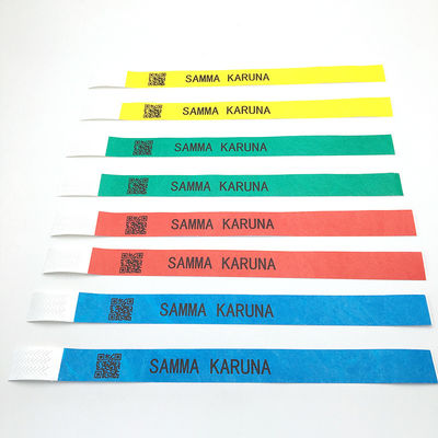 Custom Logo Printing Tyvek Paper Wristbands Waterdicht Verstelbare Grootte Snap Closure