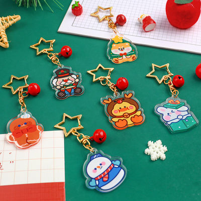 Kerstfeest Acrylische sleutelhanger Sleutelring schattig sneeuwman afdruk en duurzaam materiaal