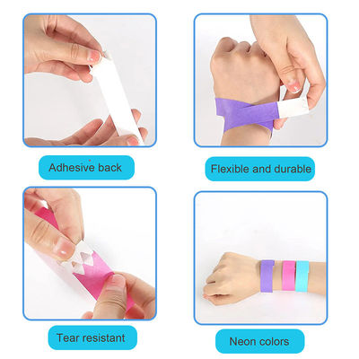 Verstelbare Tyvek Custom Festival Armband Waterdicht VIP Toegang Paper Band Armband