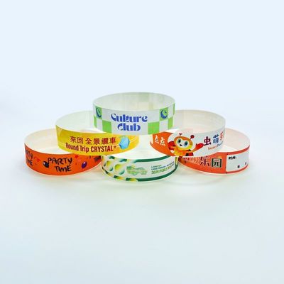 Custom Logo Printed Tyvek Paper Wristbands Snap Closure Gemakkelijk en veilig Crowd Control