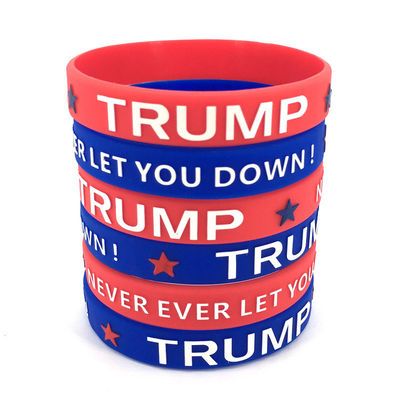 Advertentie Evenement Armband Custom Trump Silicone Armbanden met warmteoverdruk
