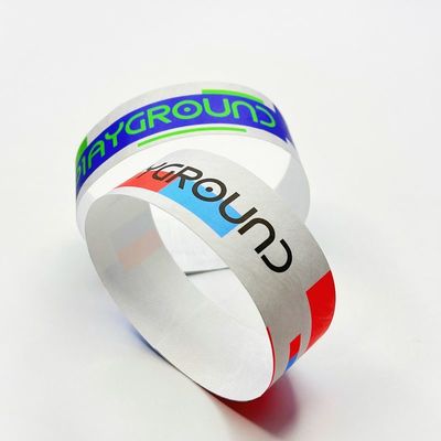 Waterdicht Custom Logo Printing Tyvek Paper Wristbands voor Event Party Meeting Toegangscontrole