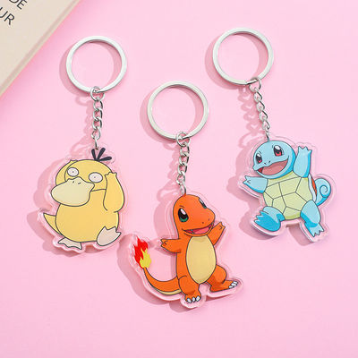 Silk Screen Printing Clear Keyring met keten aangepaste vorm