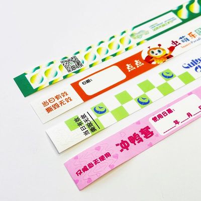 Custom Tyvek papier polsband voor evenementen, feestjes, sport, bar met verschillende QR code voor evenement